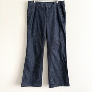 Gap Wide Leg Denim Jeans Womens 10 Tall Dark Wash Mid Rise Classic Preppy Retro